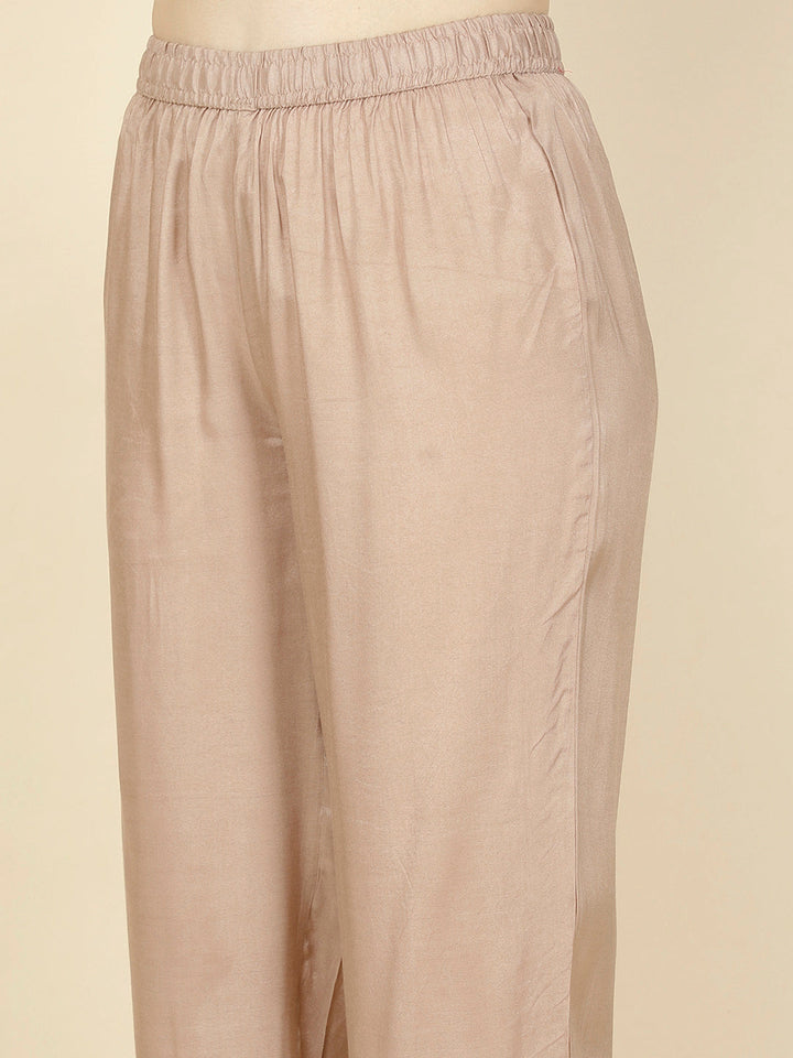 Floral Woven Tissue Kurta With Pants &amp; Dupatta