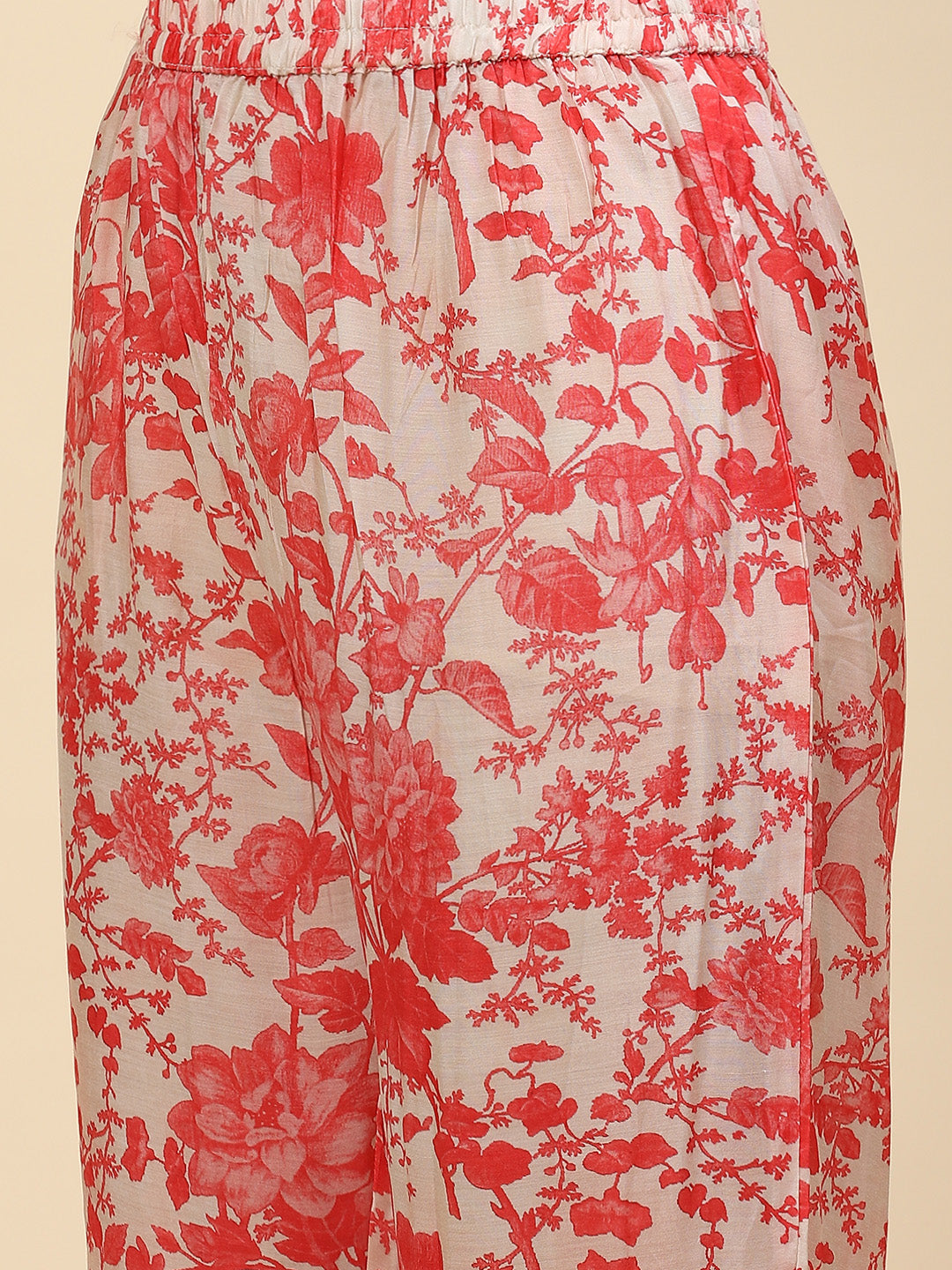 Floral Printed Muslin Kurta With Pants