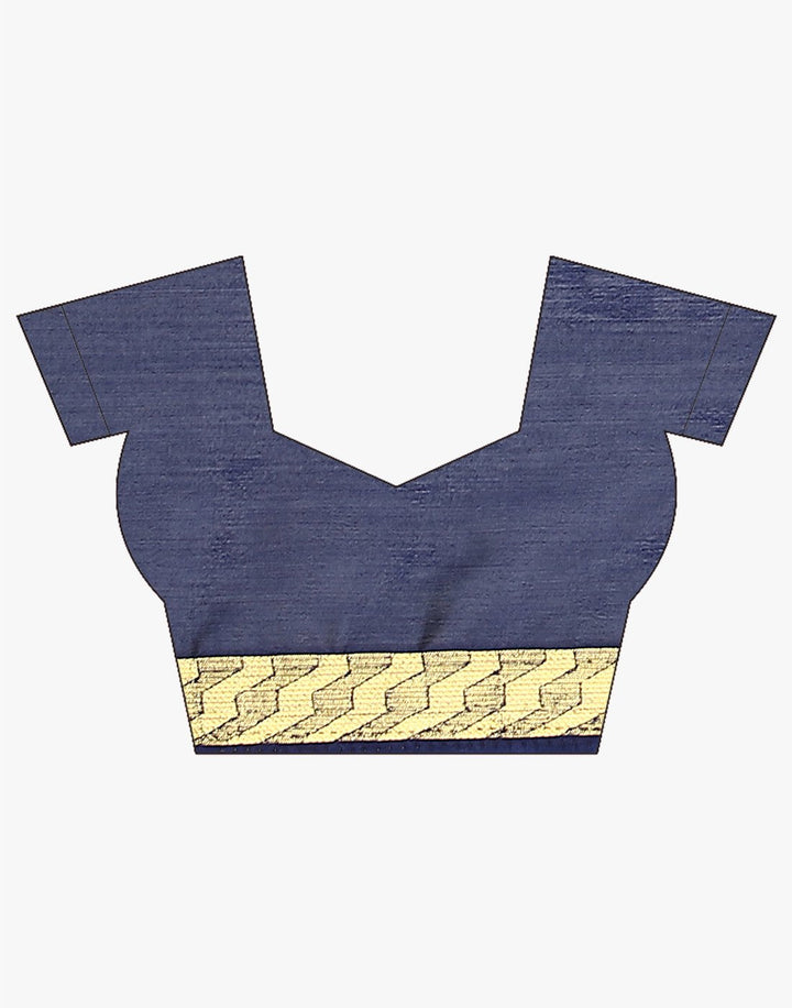 Navy Blue Art Crepe Saree