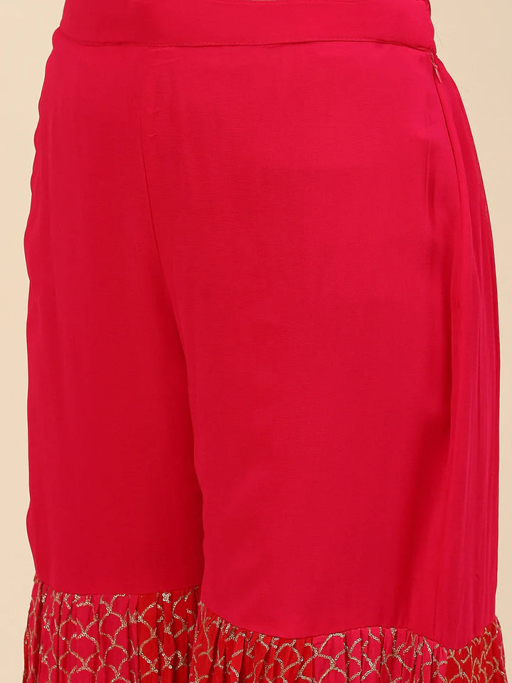 Zari Embroidered Handloom Kurti With Garara &amp; Dupatta