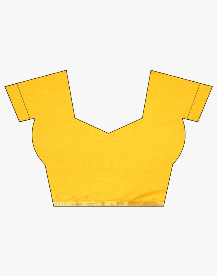 Yellow Art Crepe Saree