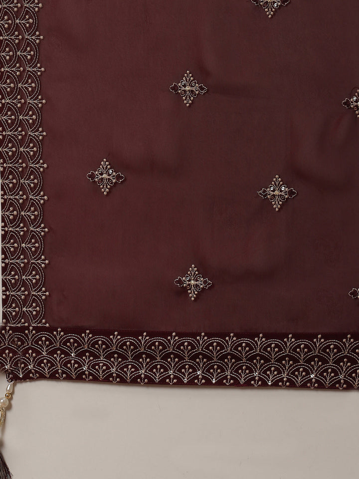 Resham Jaal Georgette Kurta With Churidar &amp; Dupatta