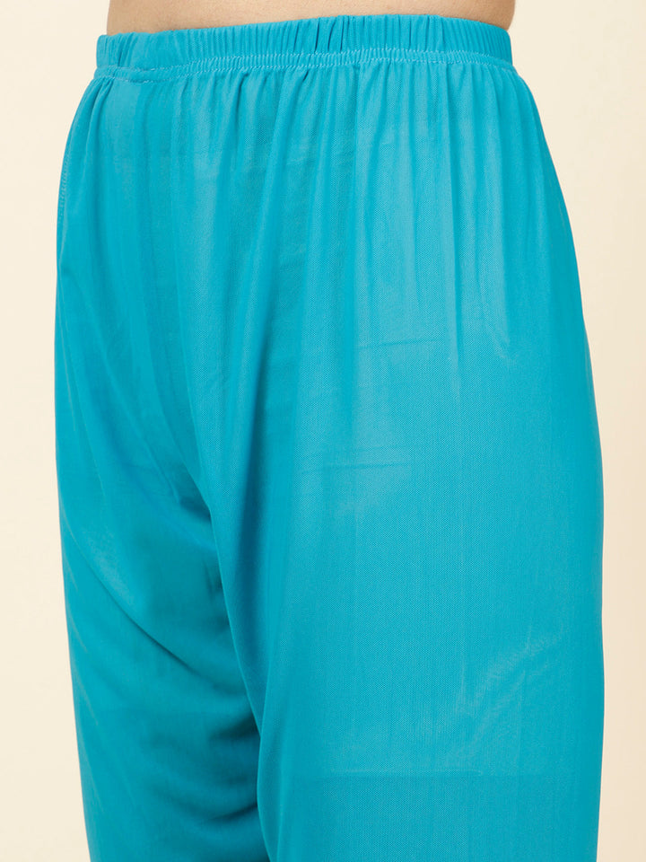 Zari Jaal Embroidered Georgette Kurta With Churidar &amp; Dupatta