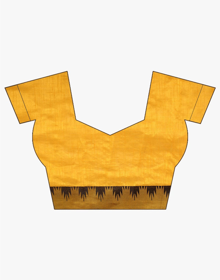 MBZ Meena Bazaar-Mustard Art Handloom Saree