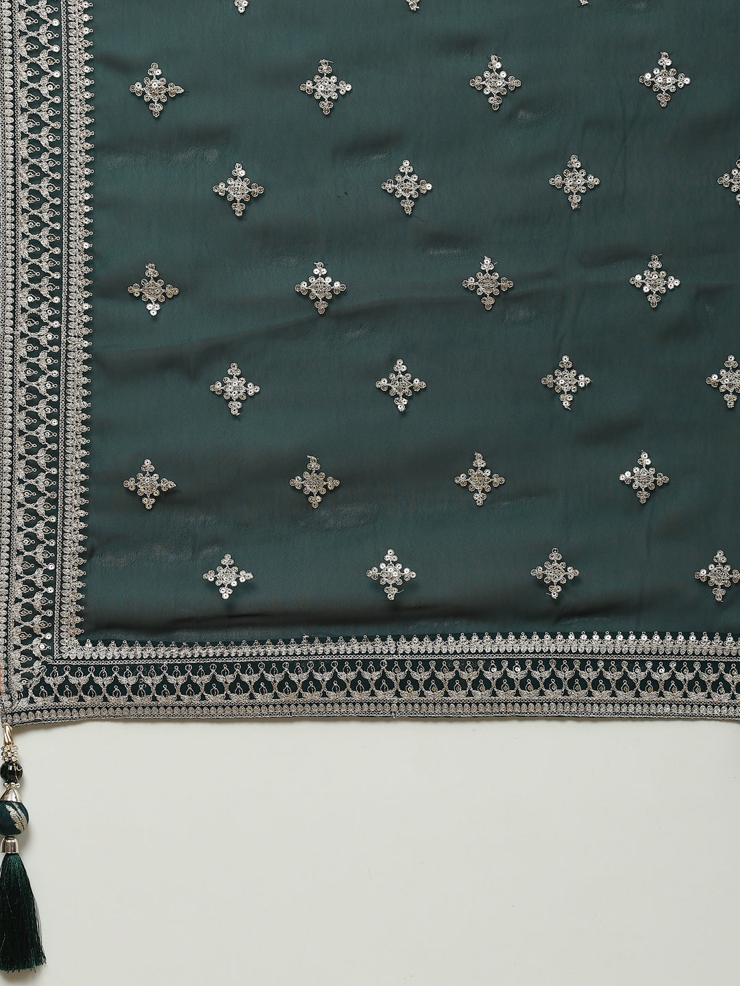 Zari Jaal Handloom Kurta With Palazzo &amp; Dupatta