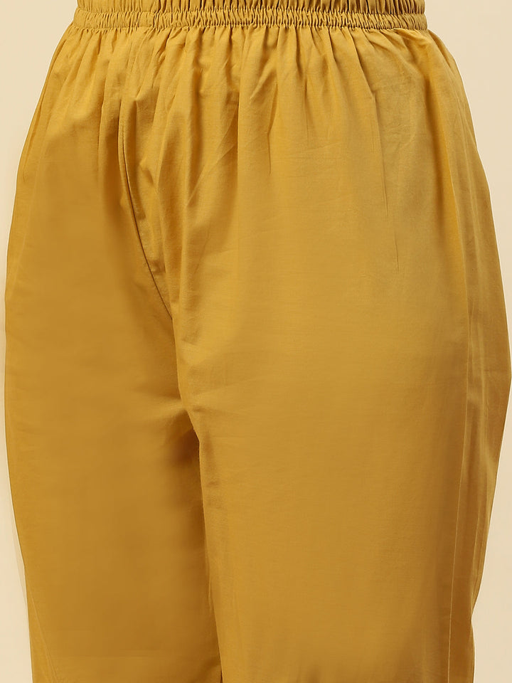 Neck Embroidered Chanderi Kurta With Pants