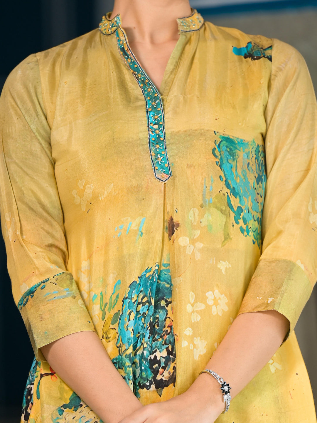 Floral Printed Cotton Straight Kurta With Palazzo
