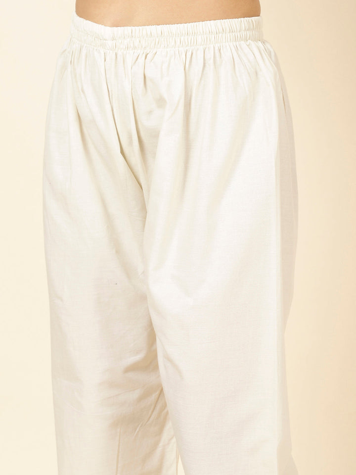 Embroidered Chanderi Kurta With Pants