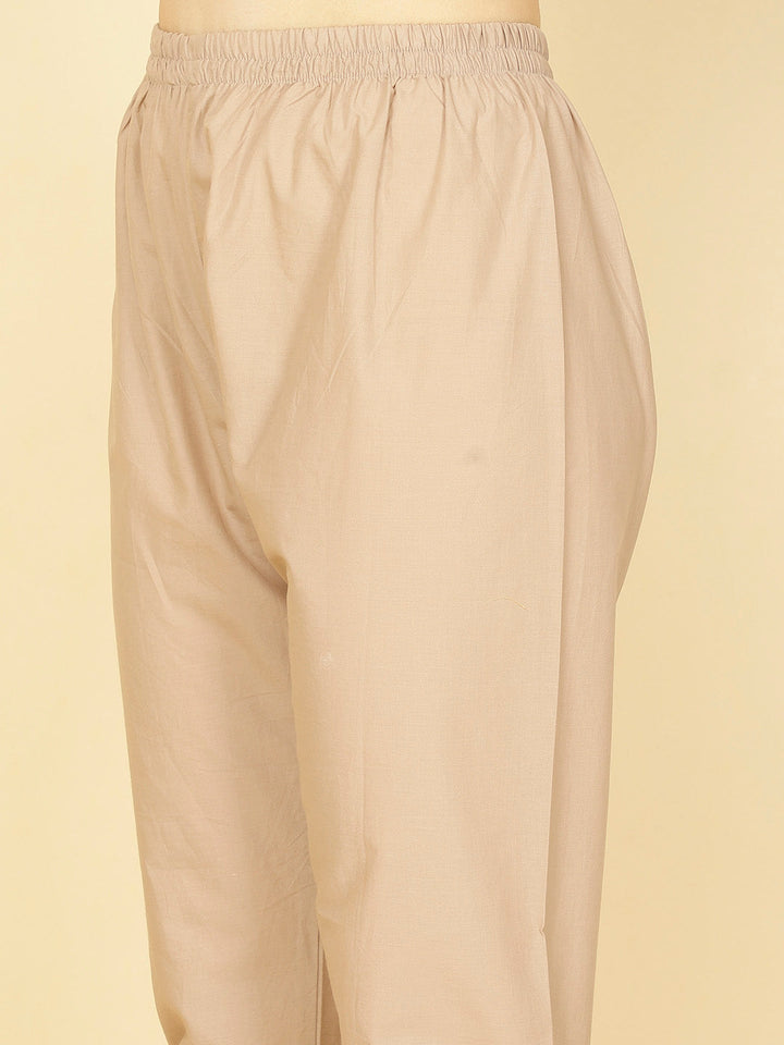 Floral Printed Chanderi Kurta With Pants &amp; Dupatta