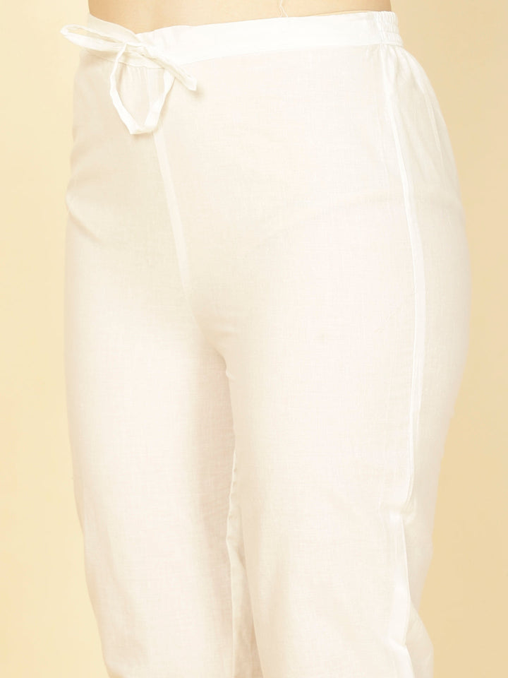 Floral Printed Cotton Kurta With Pants &amp; Dupatta
