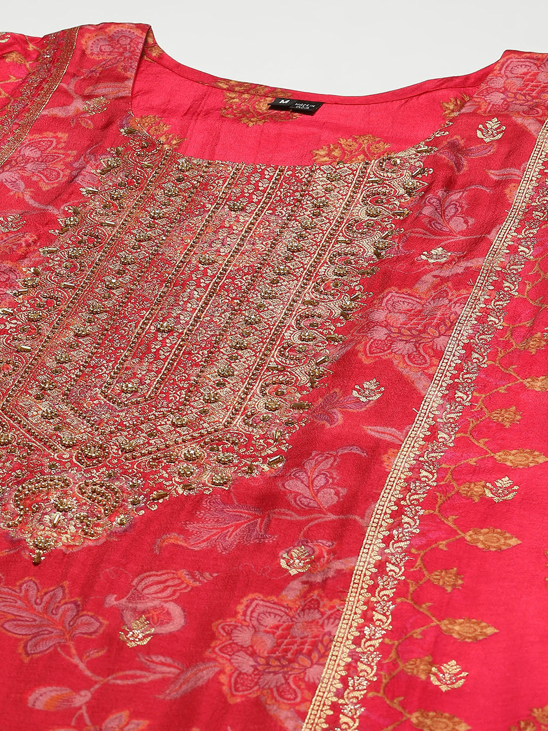 Floral Printed Handloom Kurta With Pants &amp; Dupatta