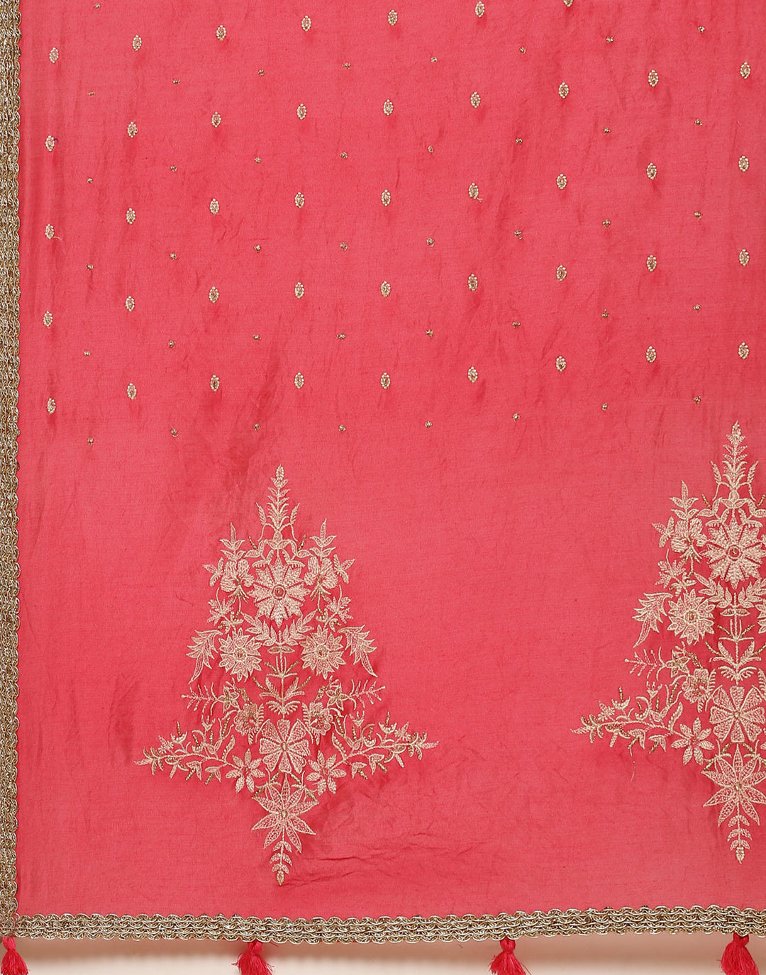 Embroidered Cotton Chanderi Salwar Kameez Stitched Suit With Chanderi Dupatta