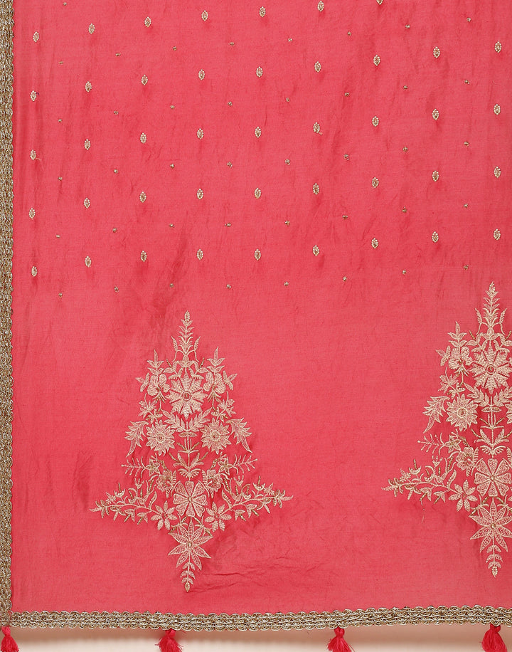 Embroidered Cotton Chanderi Salwar Kameez Stitched Suit With Chanderi Dupatta