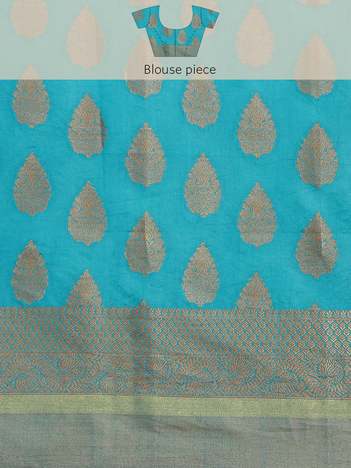 Zari Border Booti Art Handloom Woven Saree