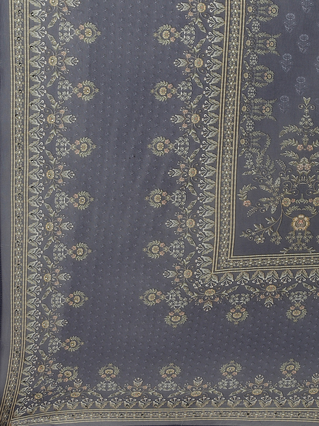 Digital Printed Crepe Kurta With Sharara &amp; Net Dupatta