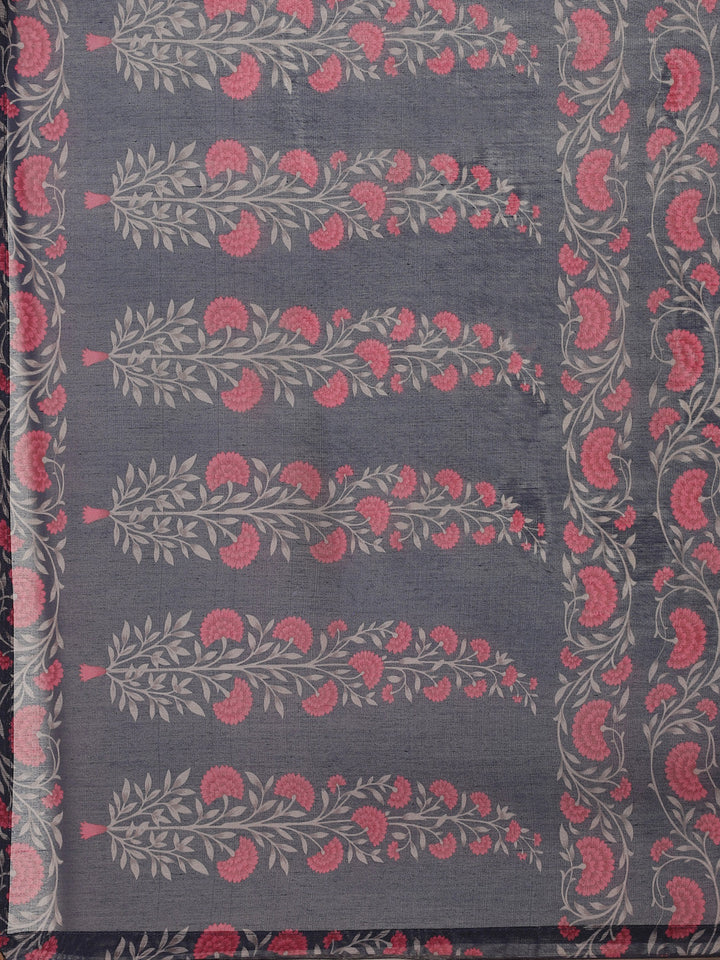 Floral Printed Chanderi Kurta With Pants &amp; Dupatta