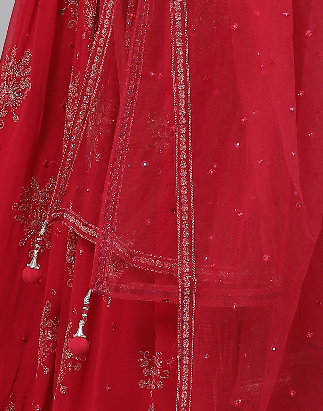Georgette Lehenga Paired With Matching Crop Top