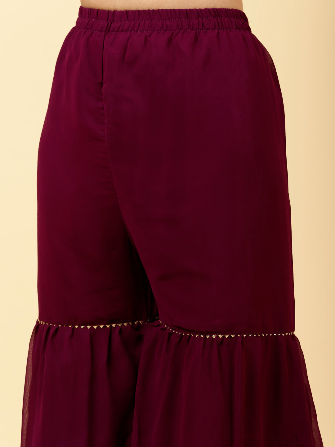 Sequen Georgette Kurta With Garara &amp; Dupatta