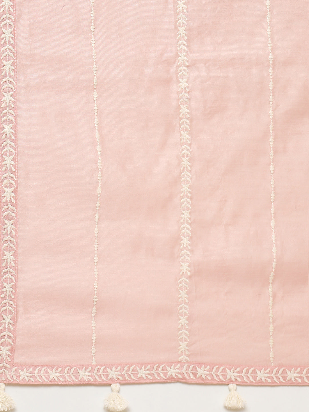 Resham Neck Booti Cotton Kurta With Pant &amp; Dupatta