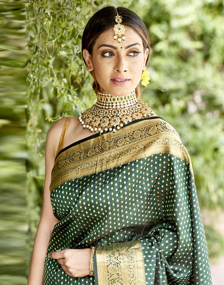 MBZ Meena Bazaar-Handloom Kanivaram Woven Saree