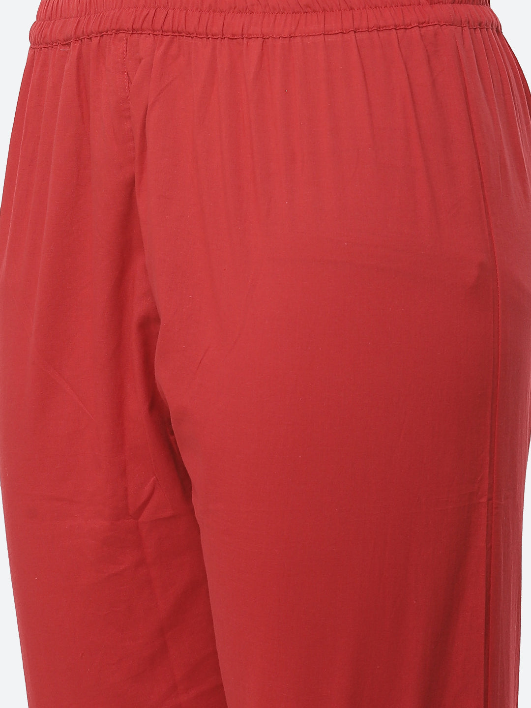 Embroidered Cotton Kurti With Pant And Dupatta