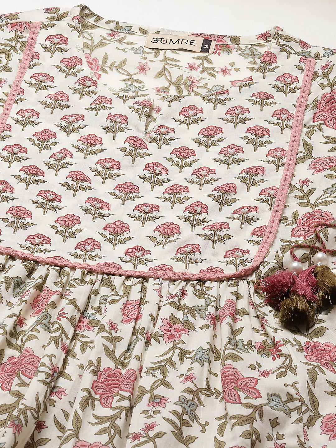 Floral Printed Cotton Kurta With Pants