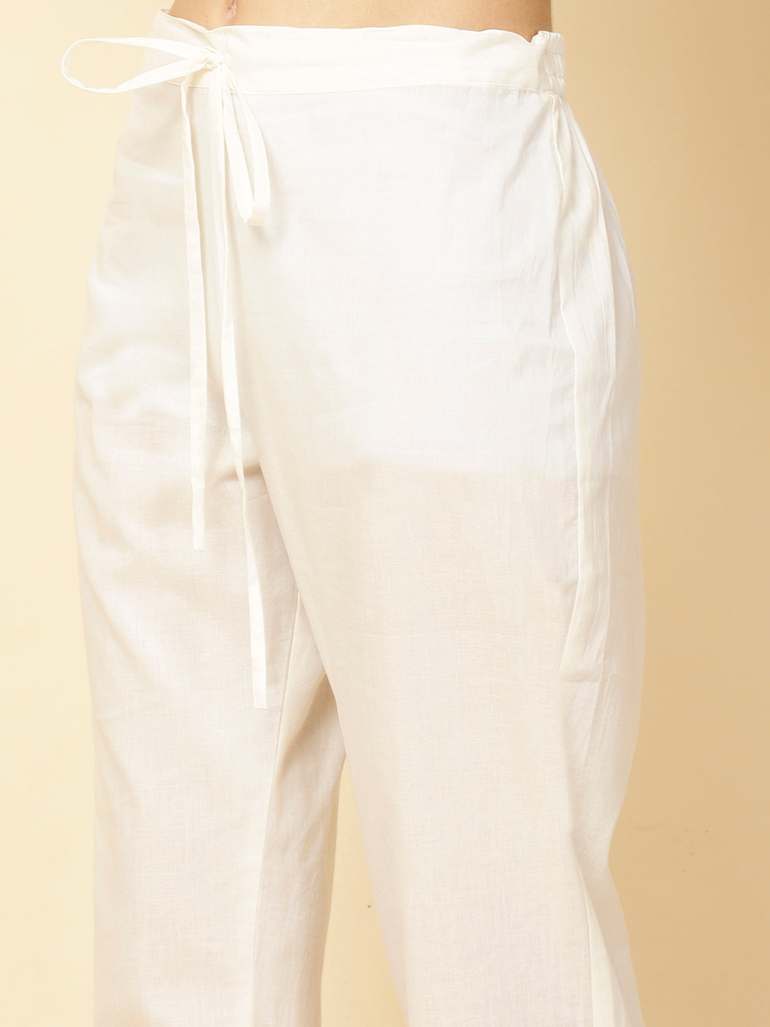 Woven Cotton Kurta With Pants