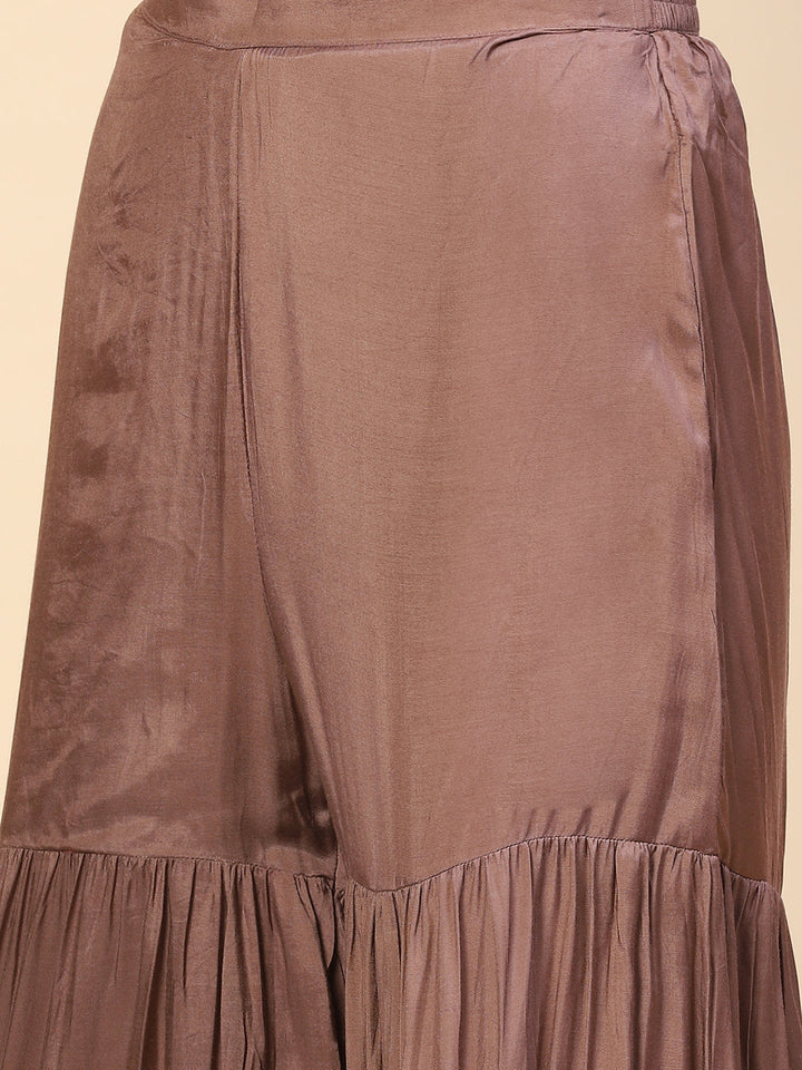 Floral Printed Muslin Kurta With Sharara