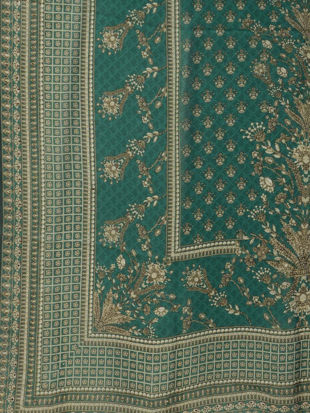 Digital Printed Crepe Kurta With Palazzo &amp; Dupatta