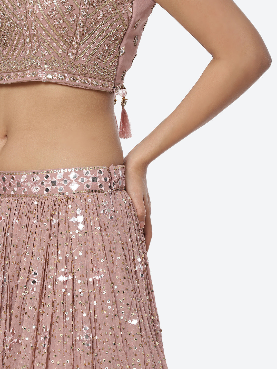 Sequence Work Georgette Lehenga With Choli And Net Dupatta