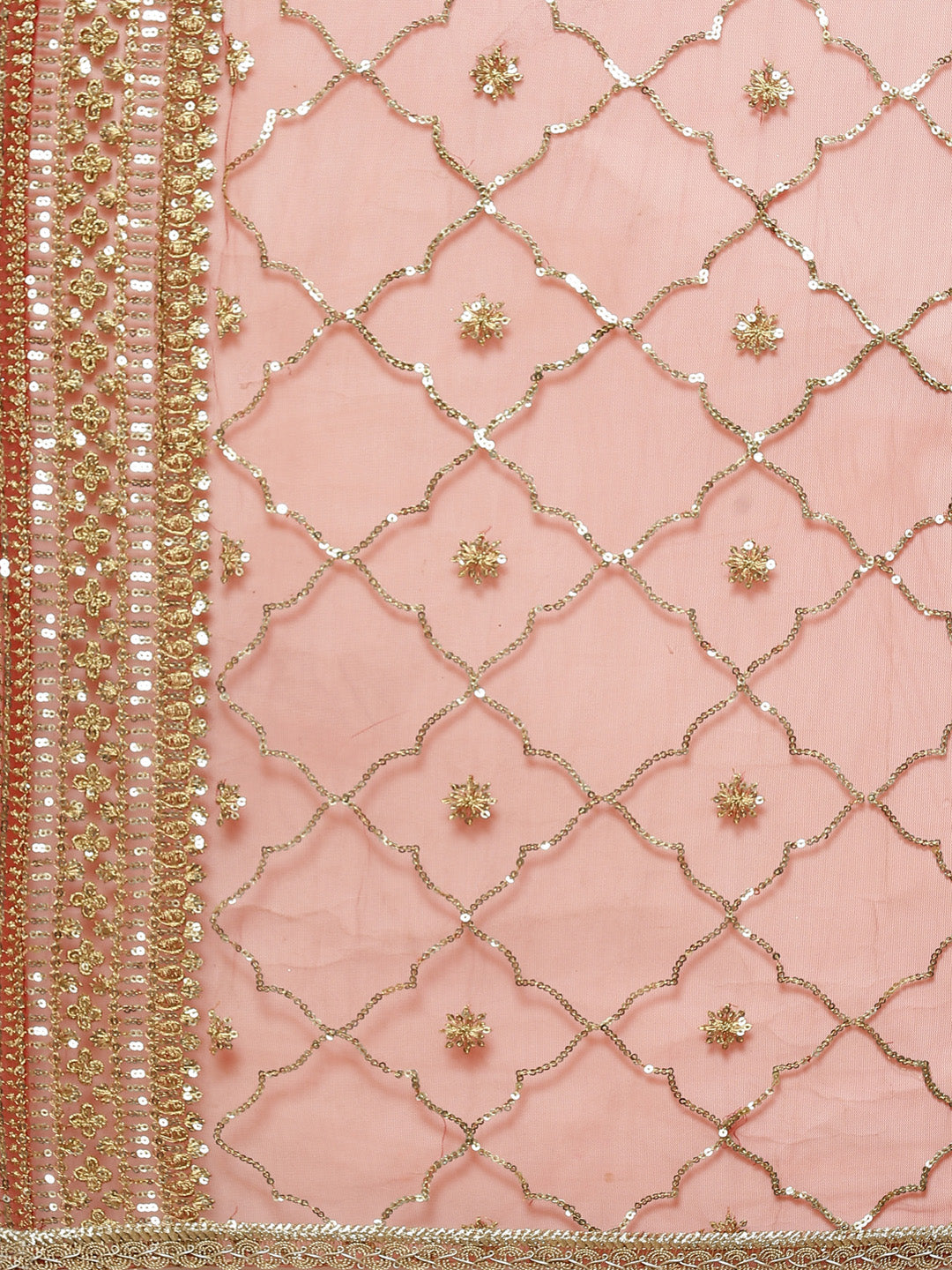 Embroidered Georgette Lehenga With Choli And Dupatta