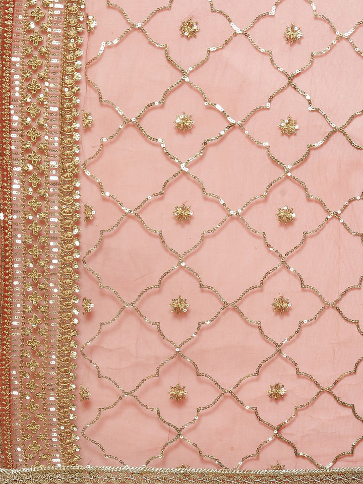 Embroidered Georgette Lehenga With Choli And Dupatta