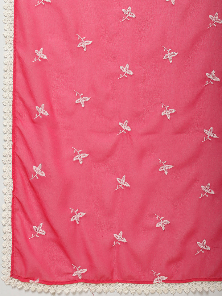 Printed &amp; Embroidery Cotton Suit Set With Dupatta
