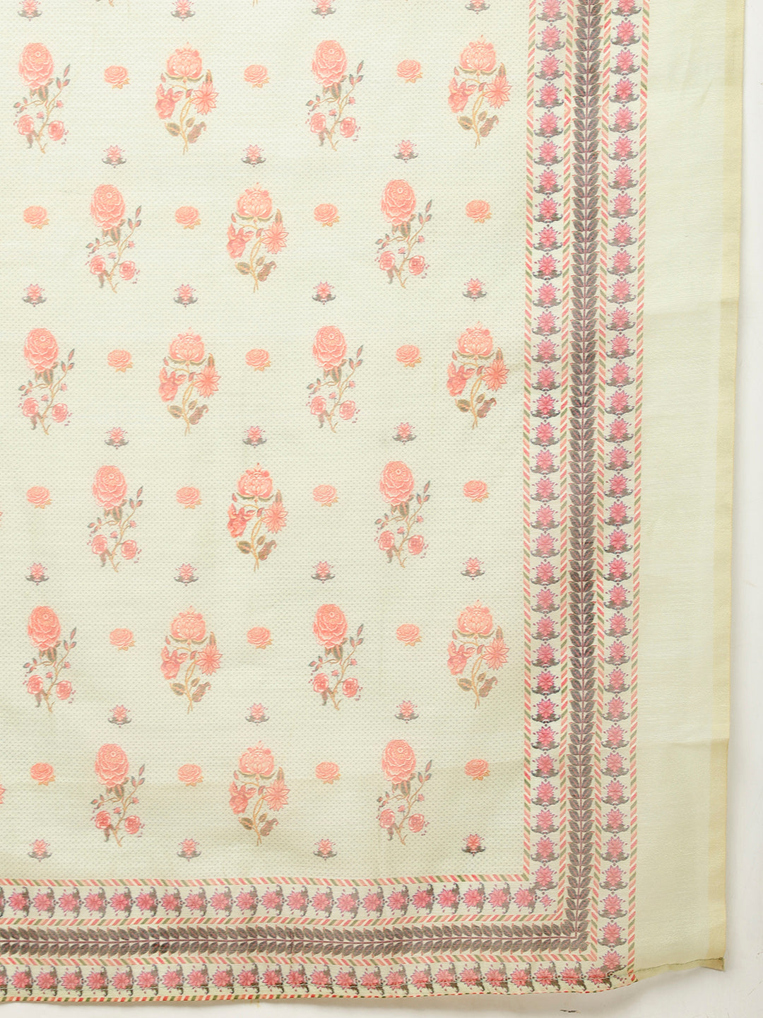 Floral Printed Chanderi Kurta With Pants &amp; Dupatta