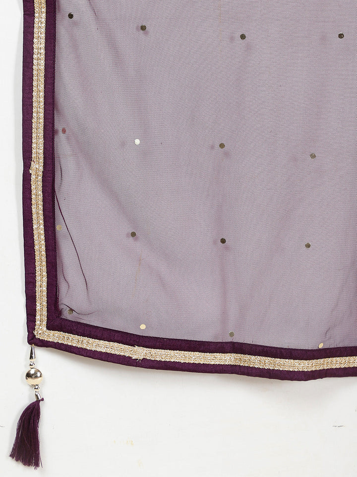 Zari Booti Embroidered Georgette Kurta With Churidar &amp; Dupatta