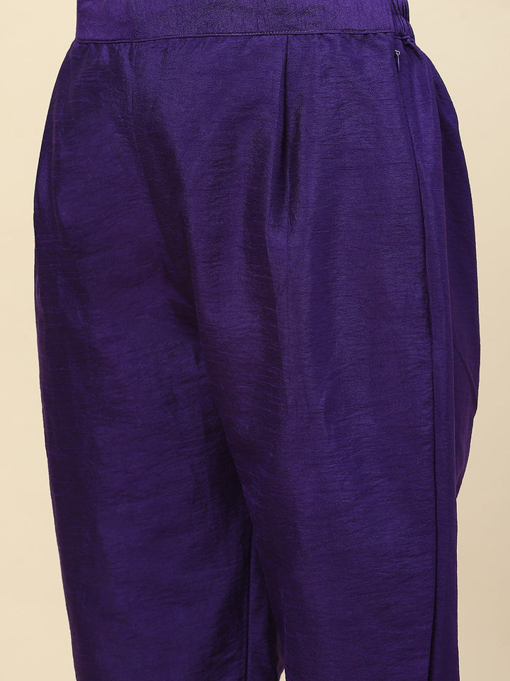 Woven Banarasi Kurta With Pants &amp; Dupatta