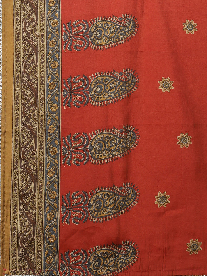 Cotton Muslin Printed Straight Kurti with Pant and Dupatta