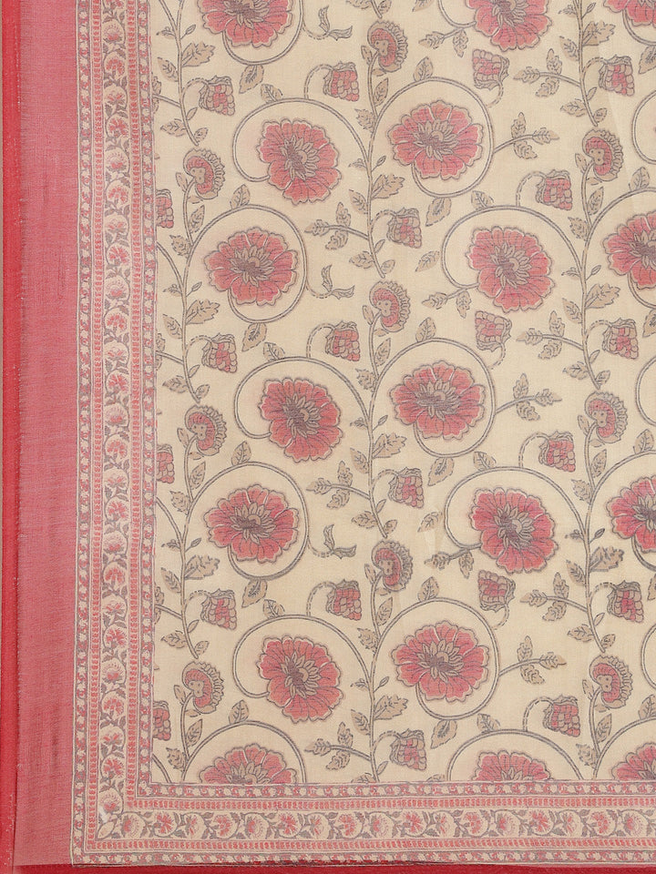 Printed Cotton Chanderi Stitched Salwar Kameez With Dupatta