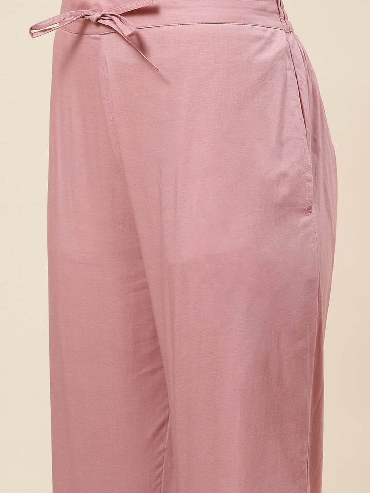 Embroidered Chanderi Kurta With Pants