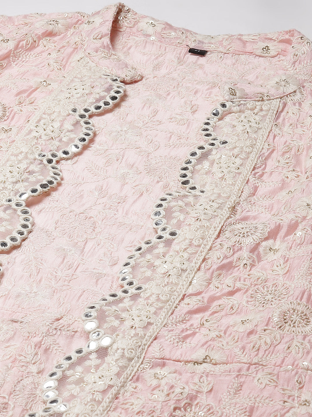 Embroidered Cotton Gown With Jacket