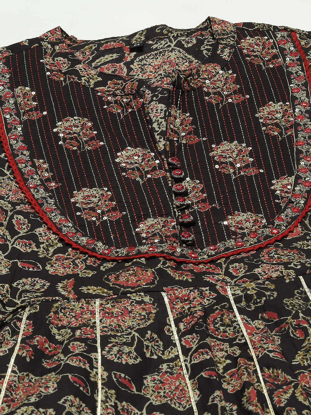 Floral Printed Cotton Kurta With Pants