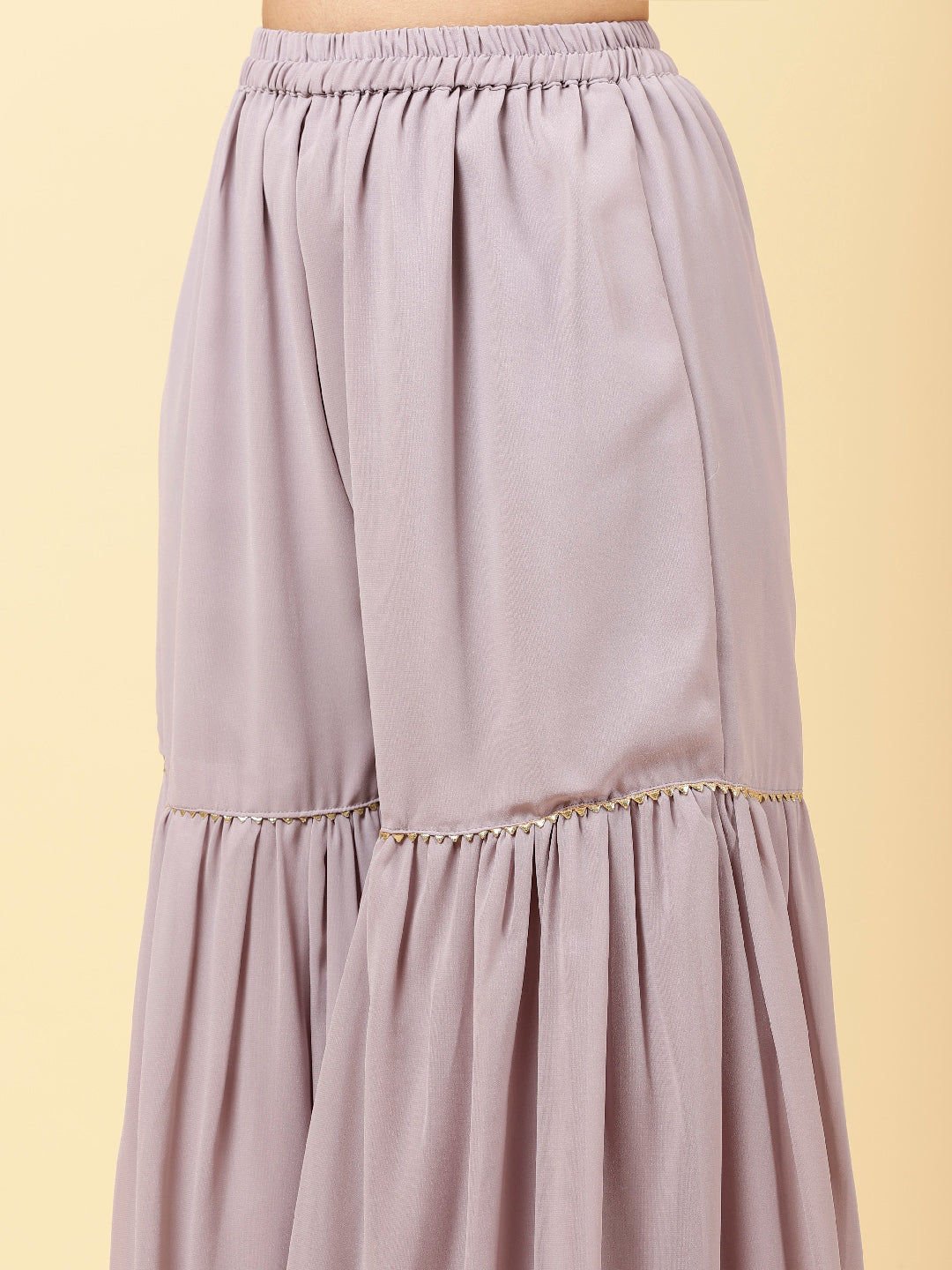 Sequin Georgette Kurta With Garara &amp; Dupatta