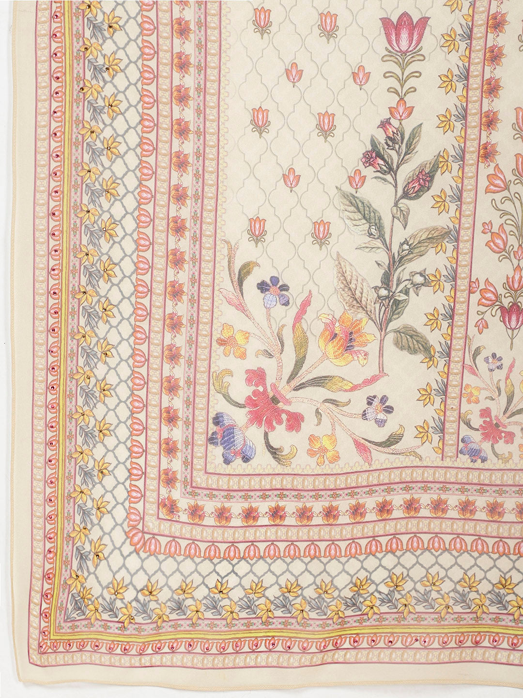 Digital Floral Printed Crepe Kurta With Palazzo &amp; Dupatta