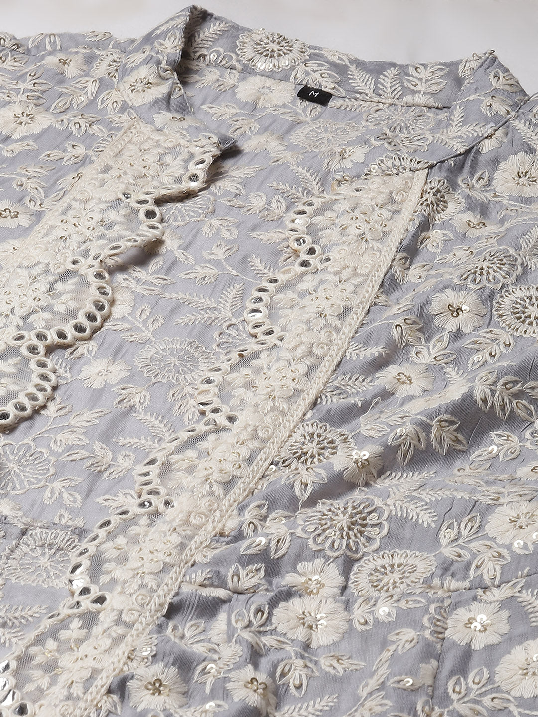 Embroidered Cotton Gown With Jacket