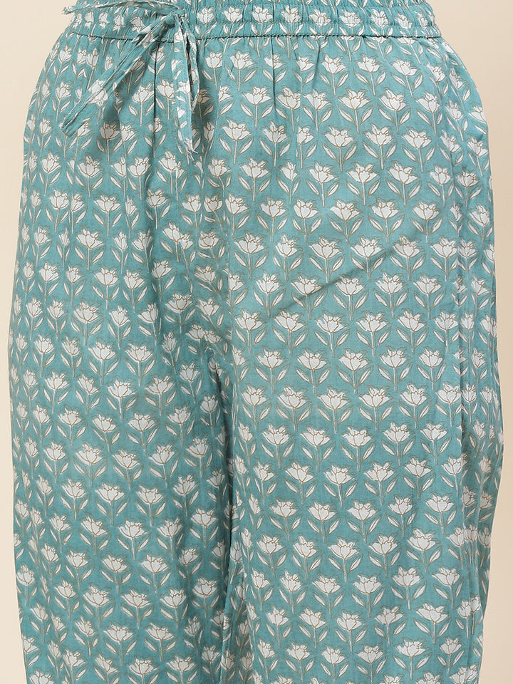 Printed Cotton Kurta With Pants