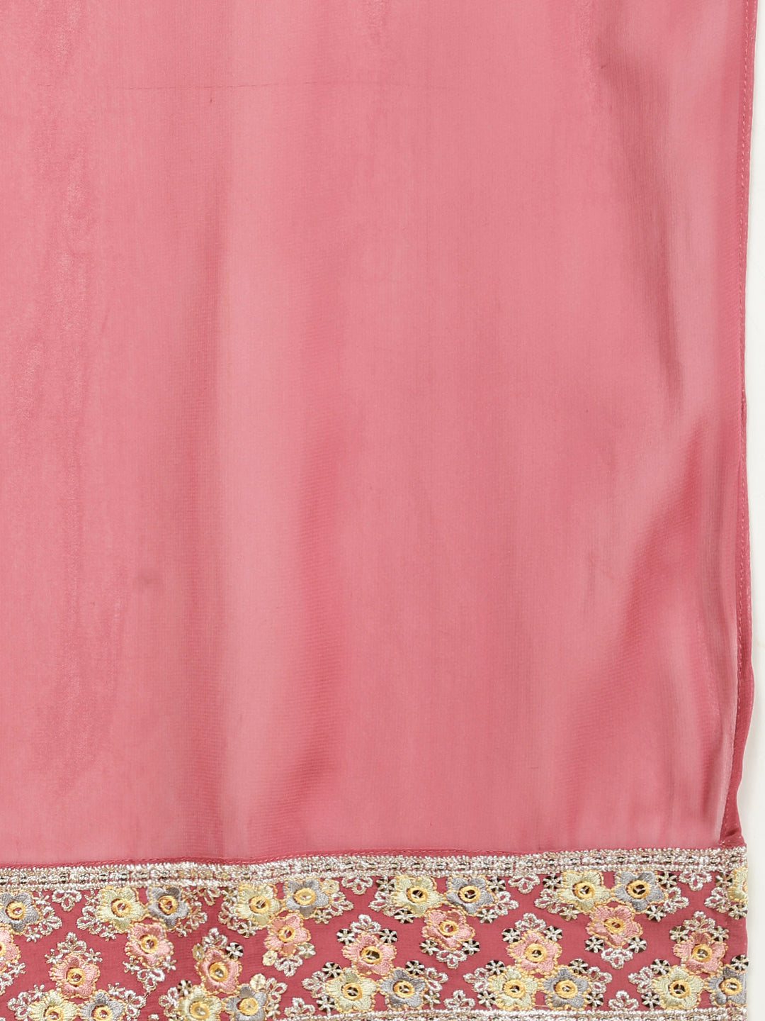 Resham Sequin Embroidery Georgette Kurta With Sharara &amp; Dupatta