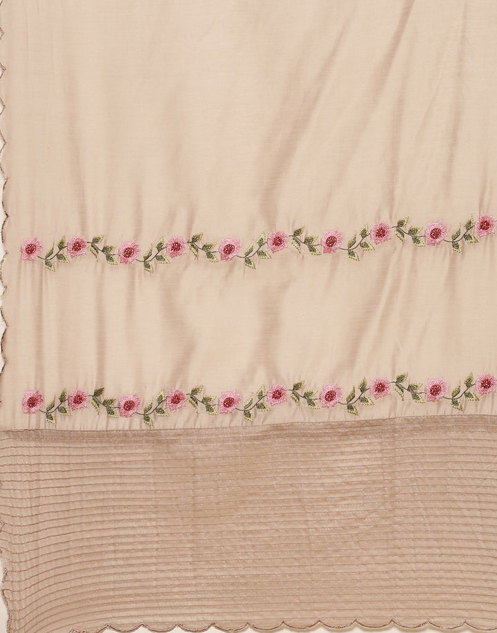 Embroidered Cotton Chanderi Salwar Kameez Stitched Suit With Chanderi Dupatta