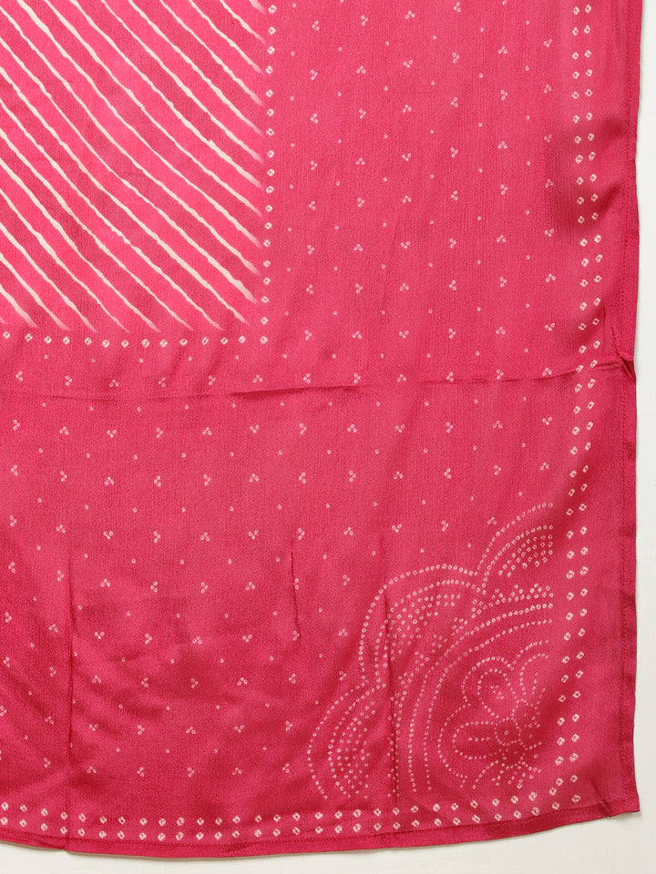 Abstract Printed Handloom Kurta With Pants &amp; Dupatta