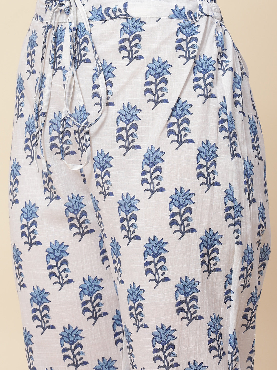 Floral Printed Cotton Kurta With Pants