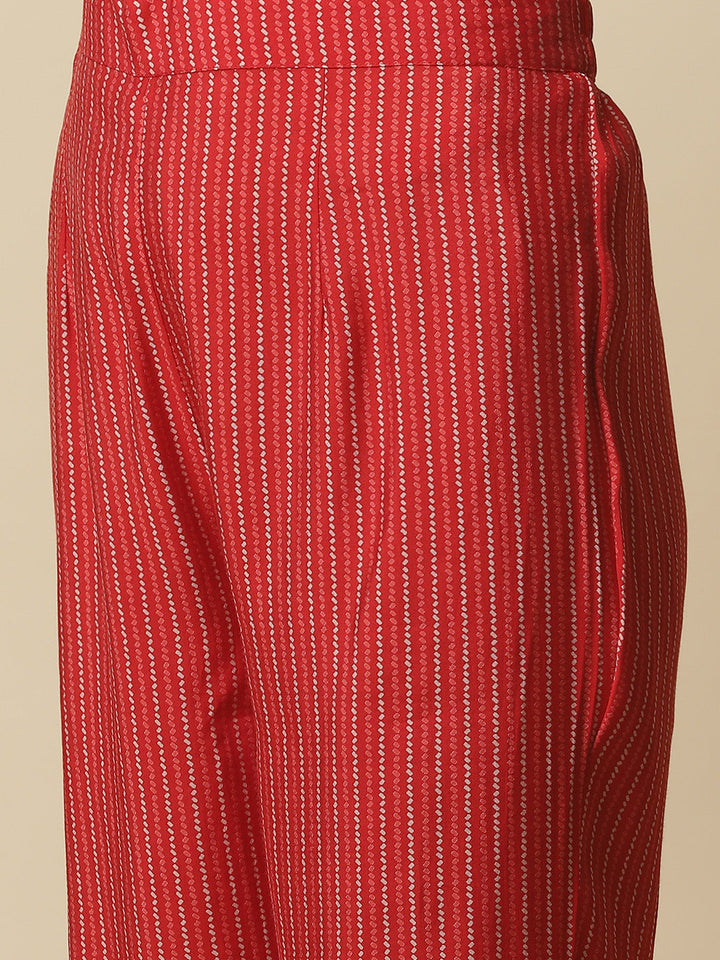 Floral Printed Cotton Kurta With Pants &amp; Dupatta